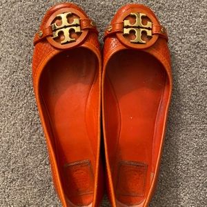 Tory Burch Red/Orange Ballet Flats